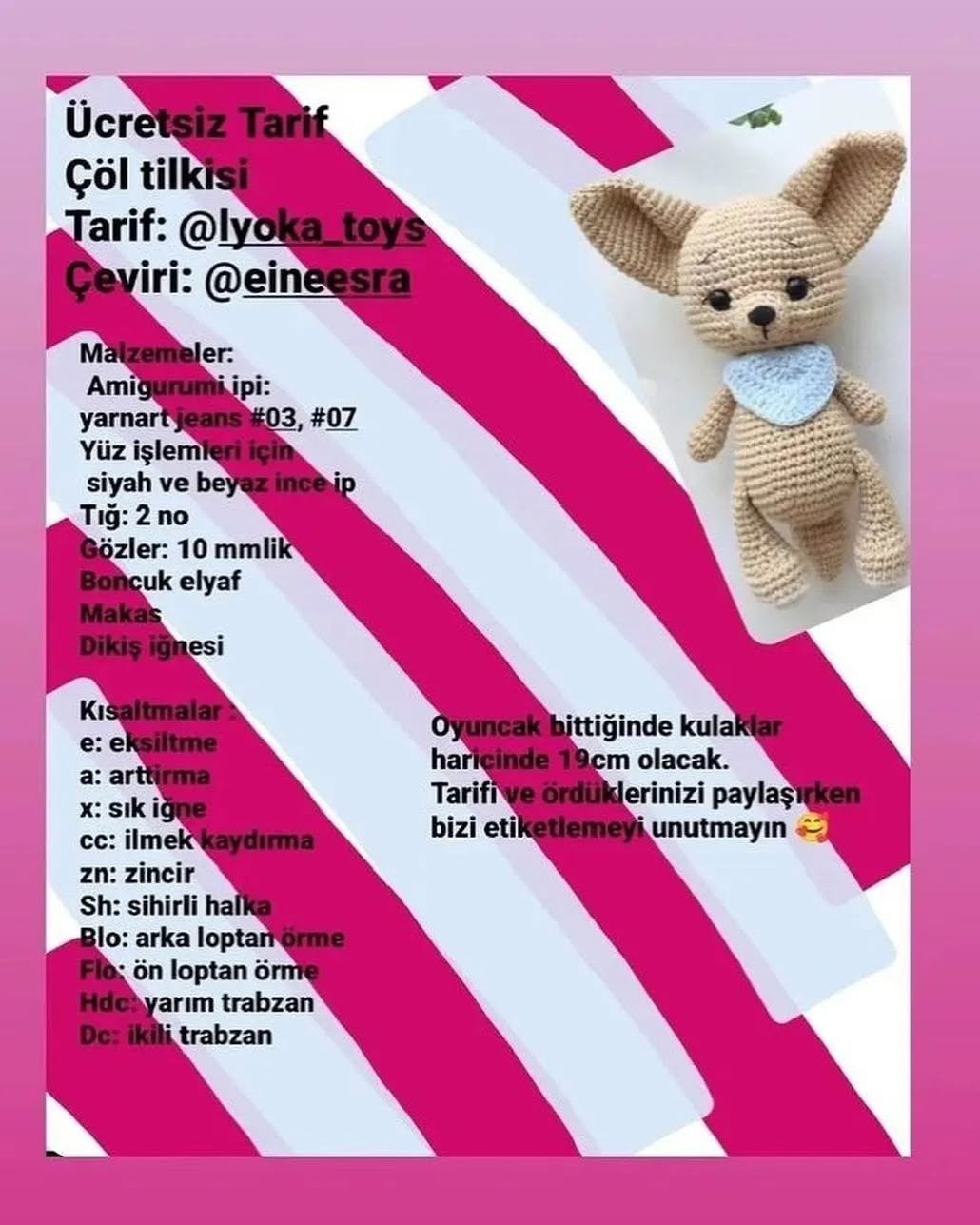 Ücretsiz Amigurumi Köpek Tığ İşi Şeması