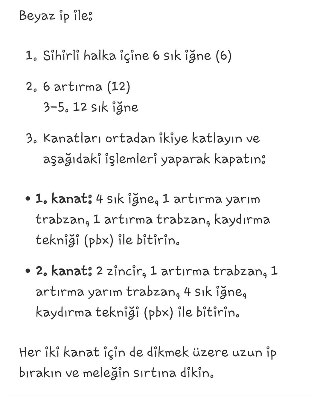 Ücretsiz amigurumi melek yapımı tarifi