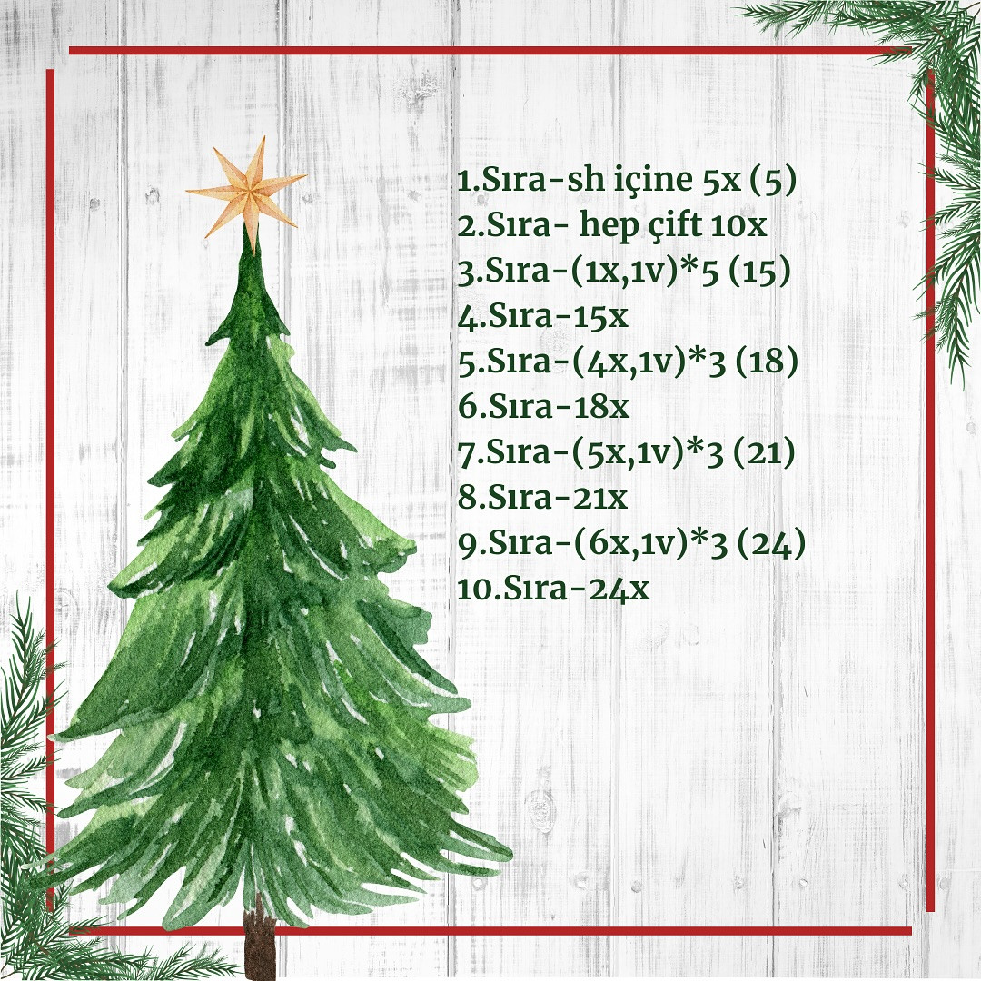 Ücretsiz Amigurumi Noel Ağacı Şeması