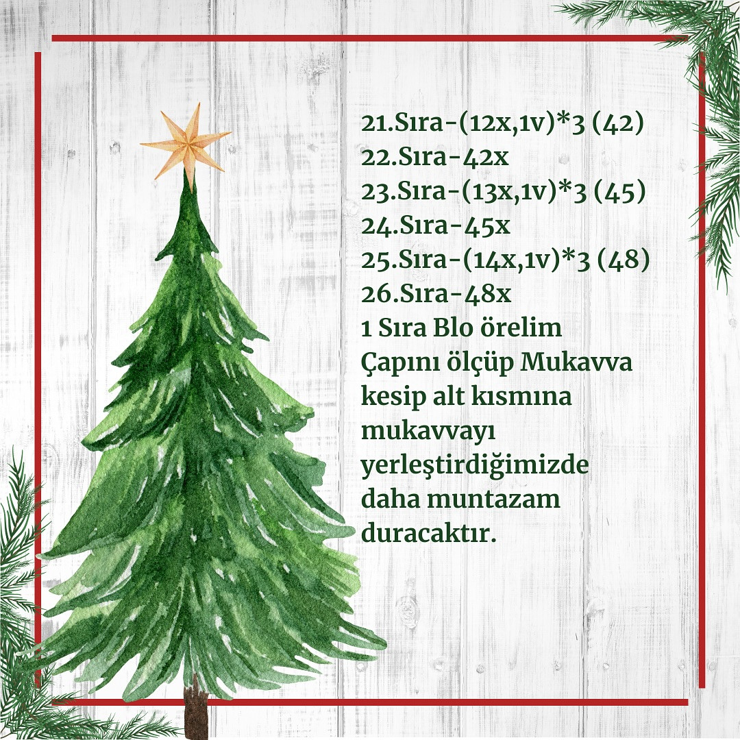 Ücretsiz Amigurumi Noel Ağacı Şeması