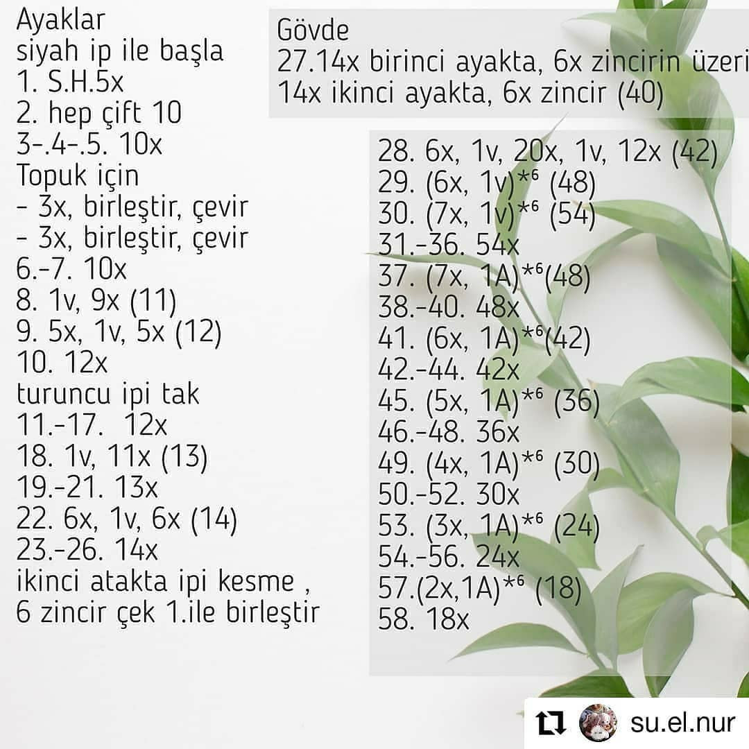 Ücretsiz Amigurumi Tilki Örgü Tarifi