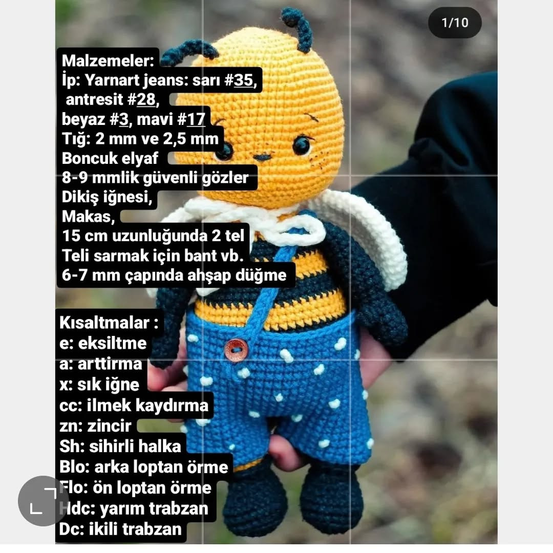 Ücretsiz Arı Amigurumi Yapımı