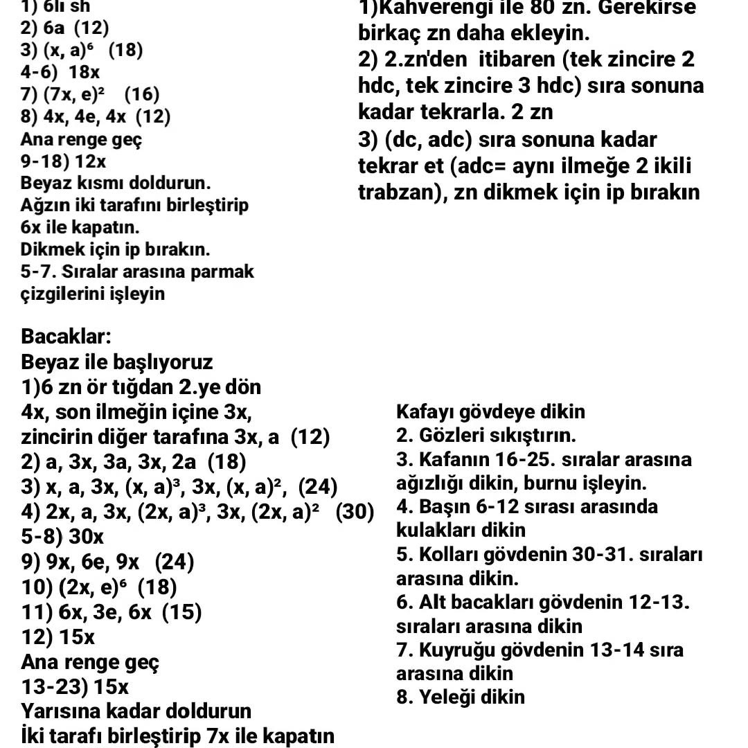 Ücretsiz Aslan Amigurumi Tığ İşi Şeması