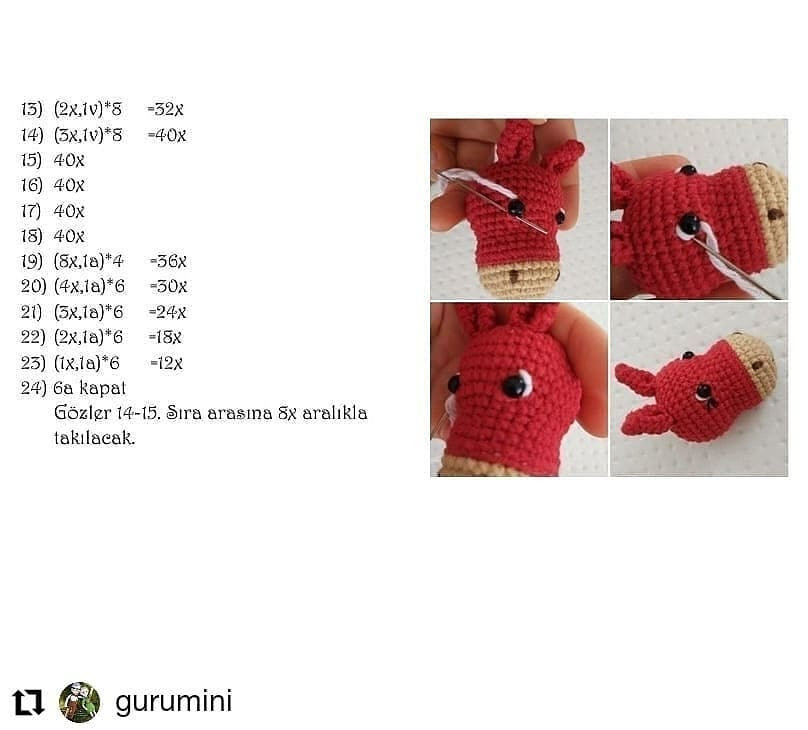 Ücretsiz At Amigurumi Tığ İşi Tarifi