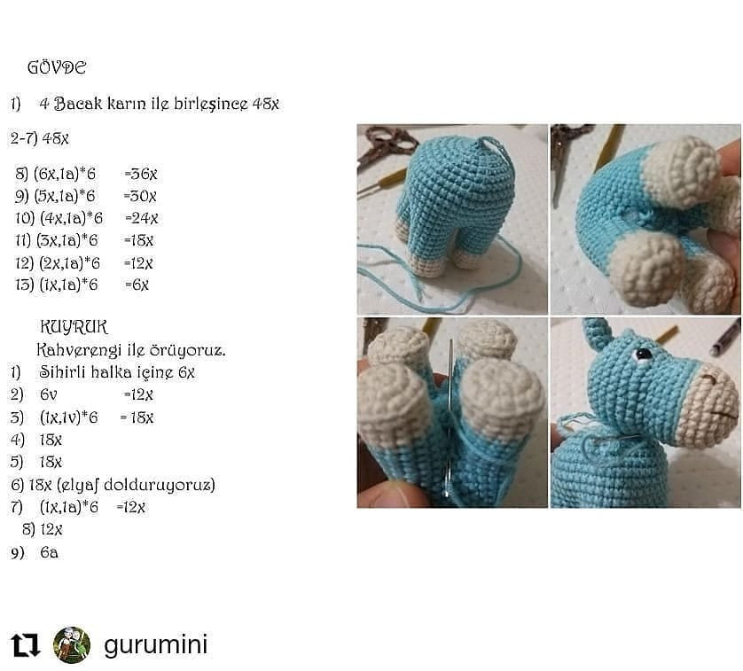 Ücretsiz At Amigurumi Tığ İşi Tarifi
