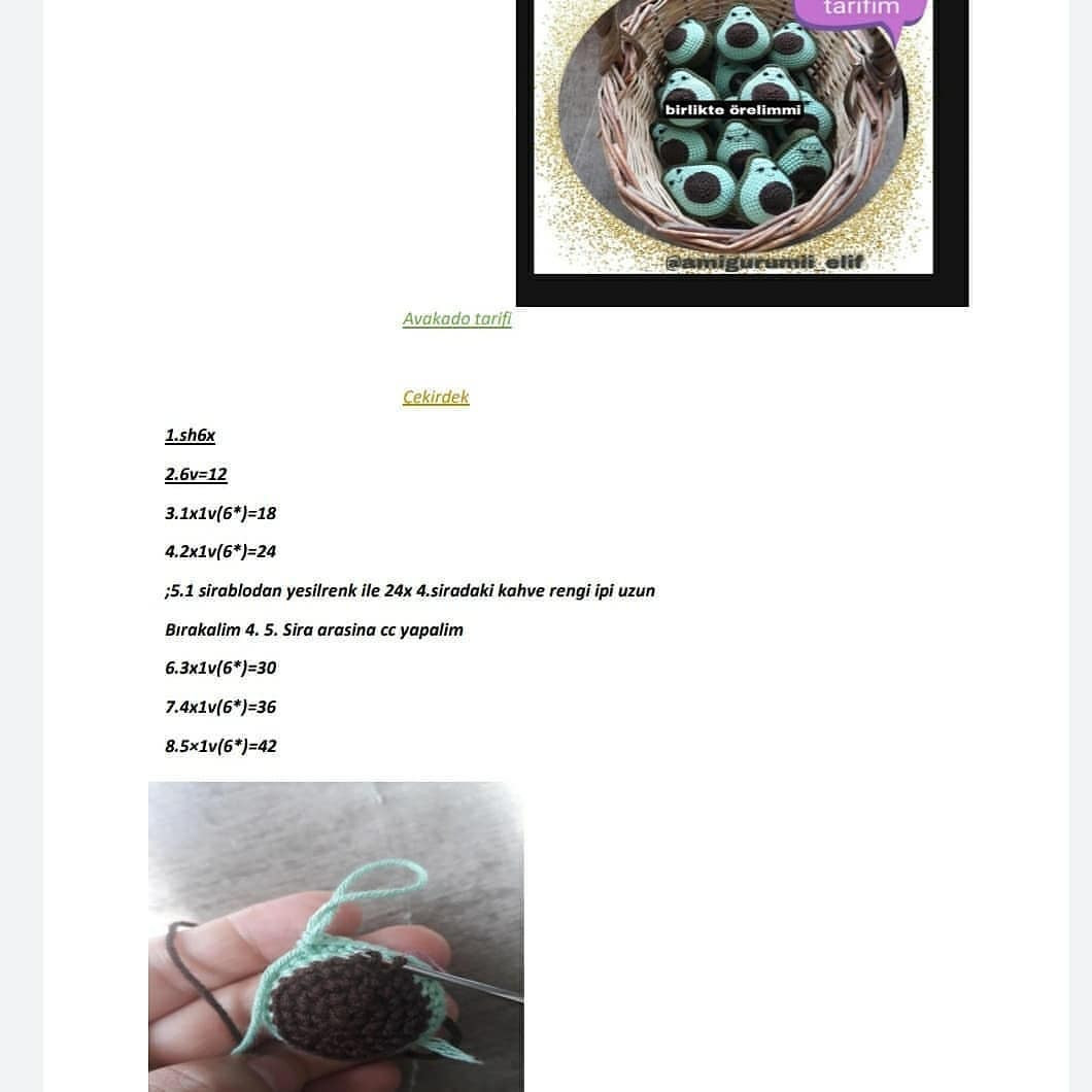 Ücretsiz Avokado Amigurumi Tarifi