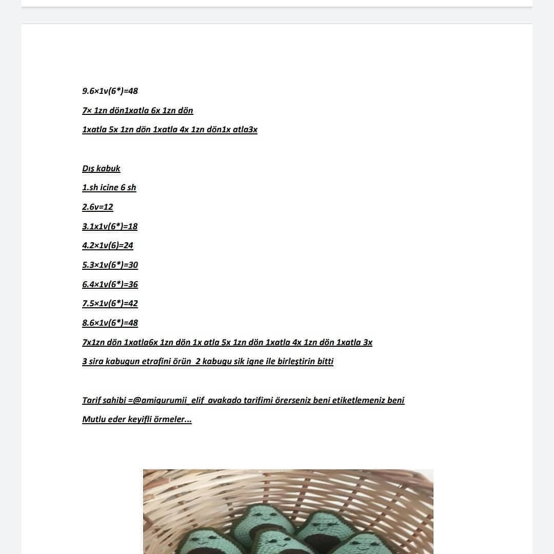 Ücretsiz Avokado Amigurumi Tarifi