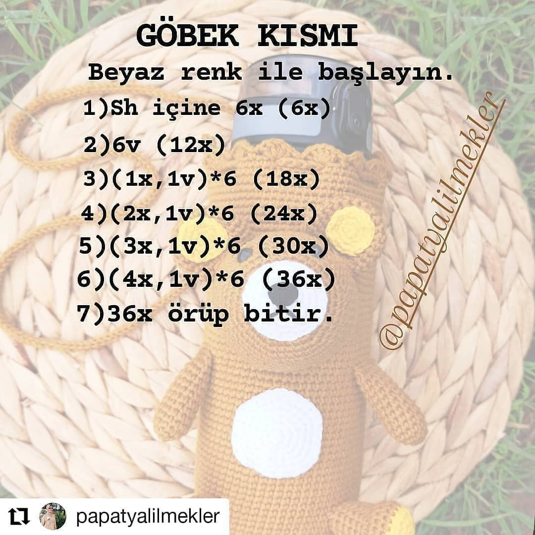 Ücretsiz Ayı Şişesi Kılıfı Tığ İşi Örneği