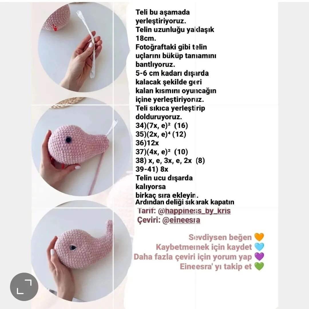 Ücretsiz  balina amigurumi tarifi