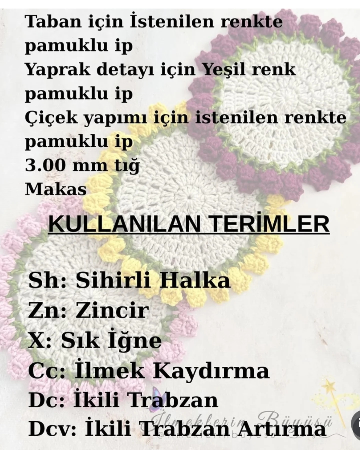 Ücretsiz Bardak Altlığı Tığ İşi Modeli