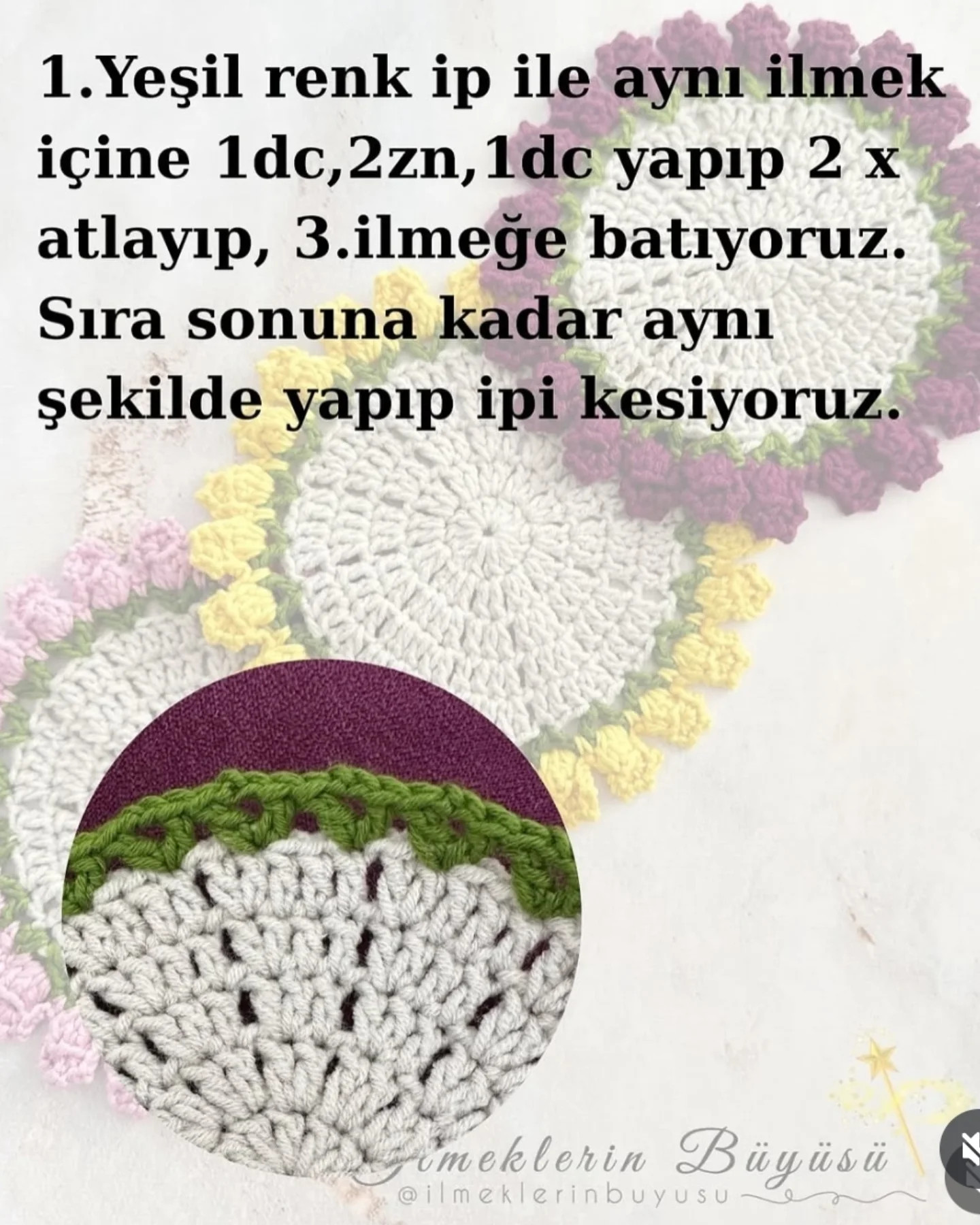 Ücretsiz Bardak Altlığı Tığ İşi Modeli