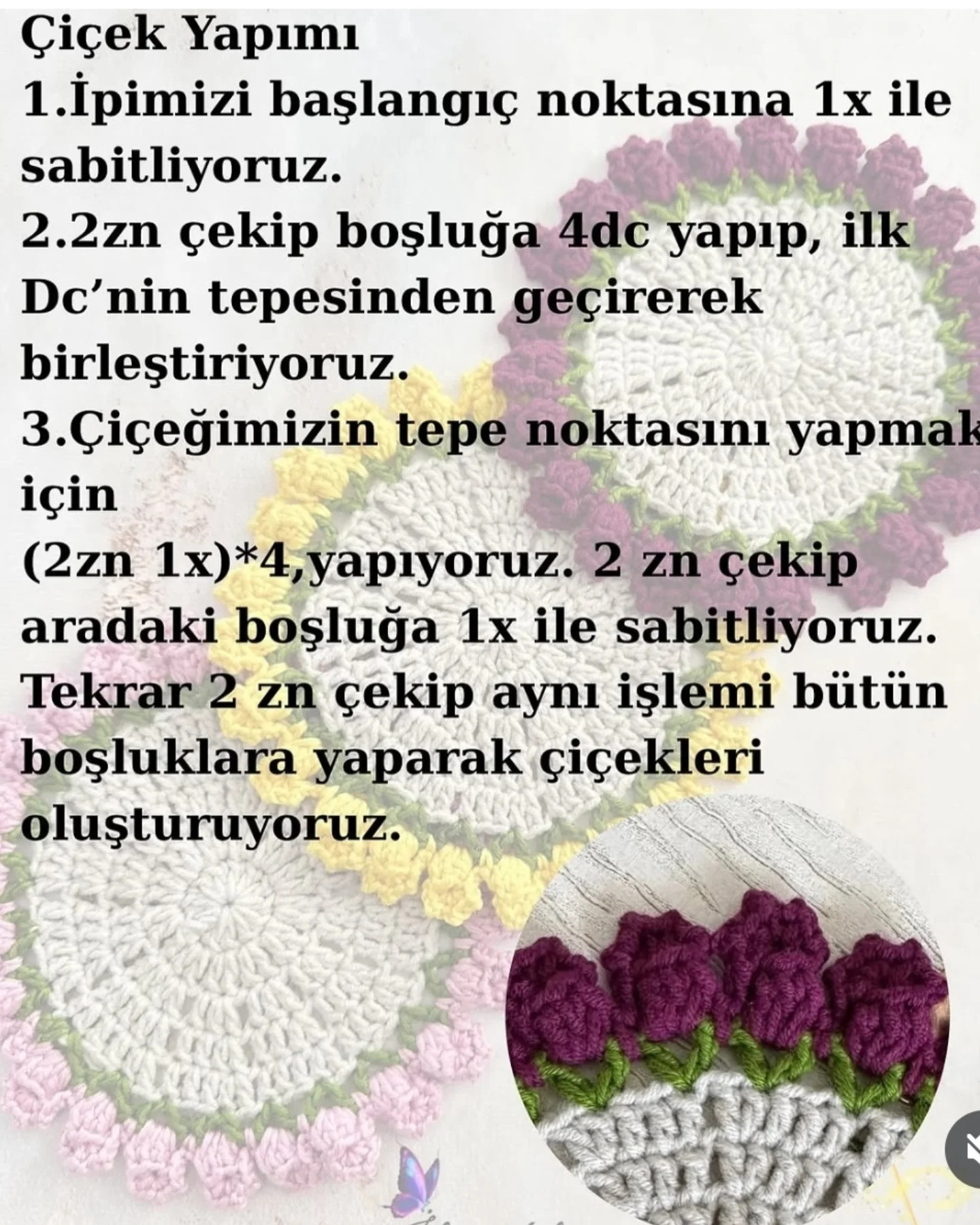 Ücretsiz Bardak Altlığı Tığ İşi Modeli