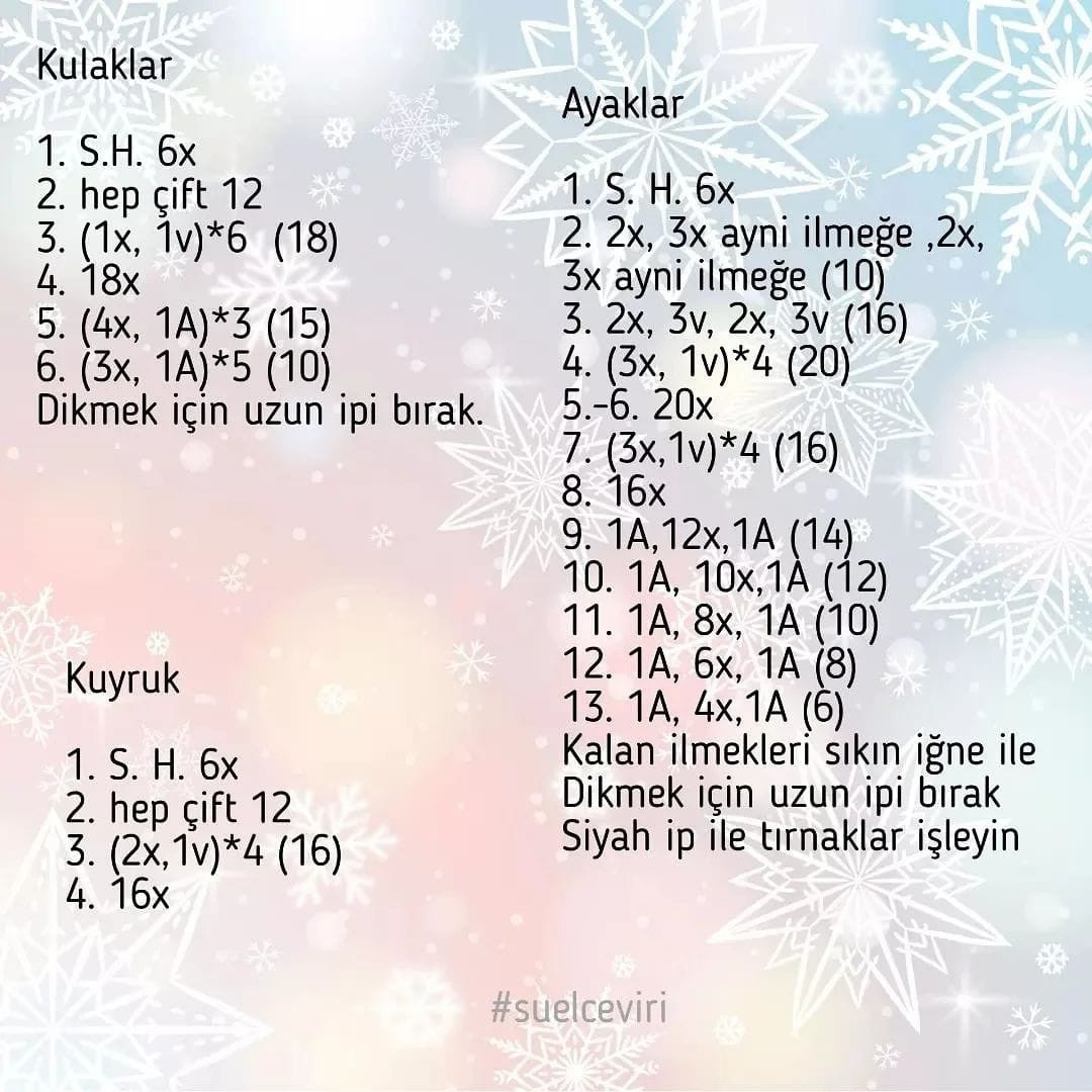 Ücretsiz Bebek Ayıcık Amigurumi Şeması