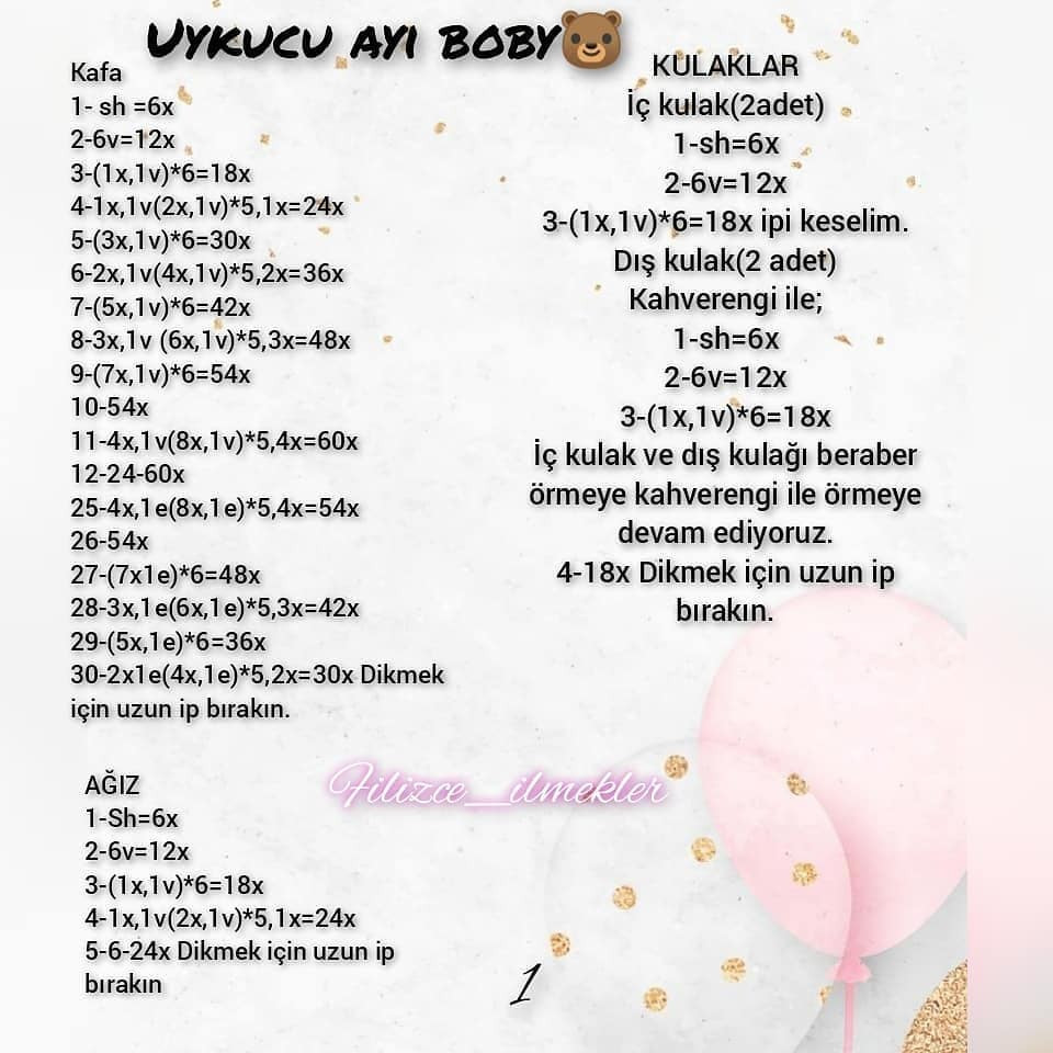 Ücretsiz Bebek Ayıcık Örgü Şeması