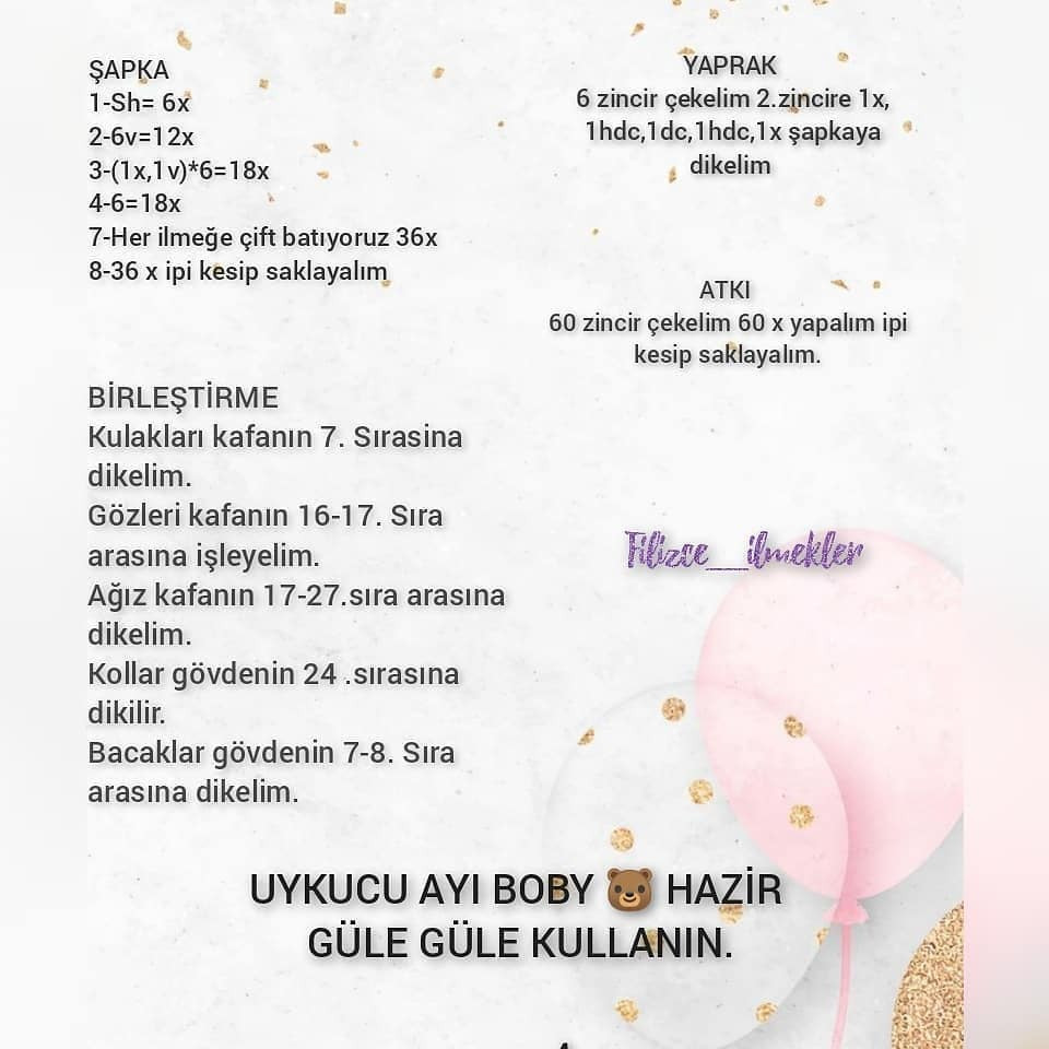 Ücretsiz Bebek Ayıcık Örgü Şeması