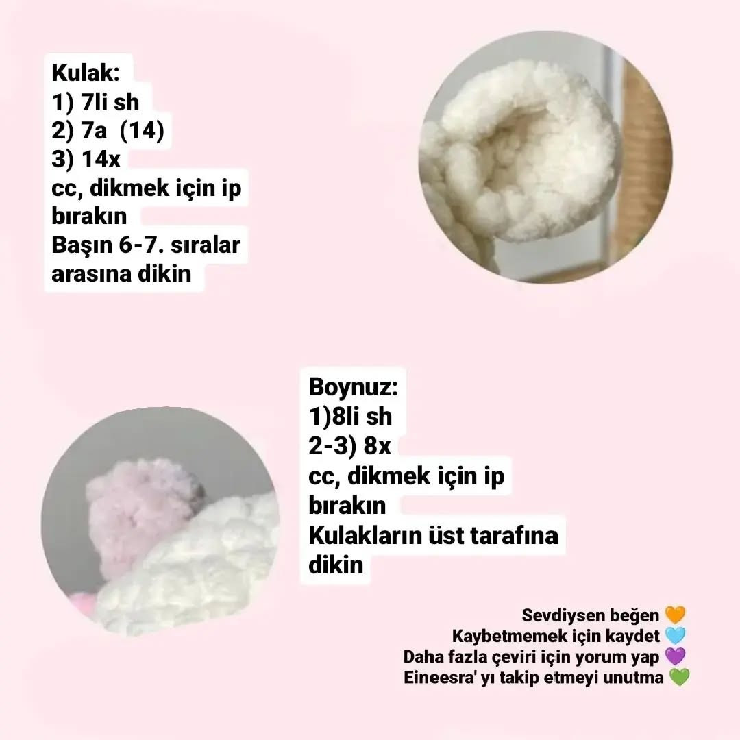 Ücretsiz Bebek İnek Amigurumi Şeması