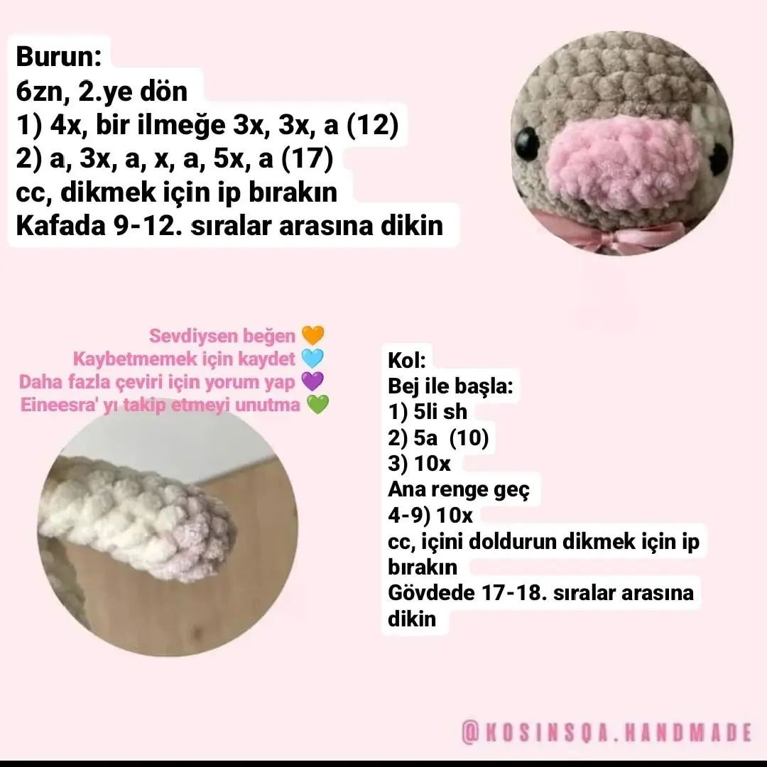Ücretsiz Bebek İnek Amigurumi Şeması