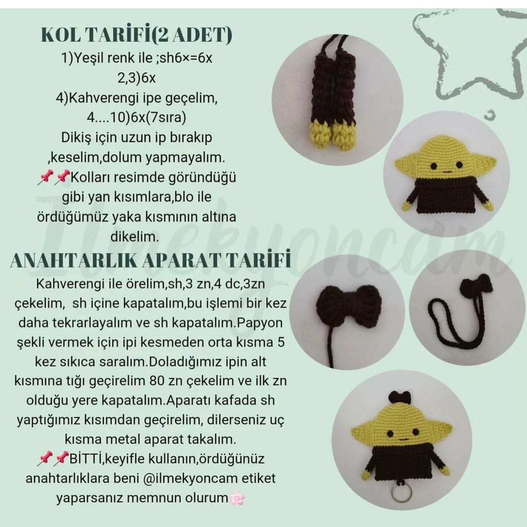 Ücretsiz Bebek Yoda Anahtarlık Tığ İşi Yapımı