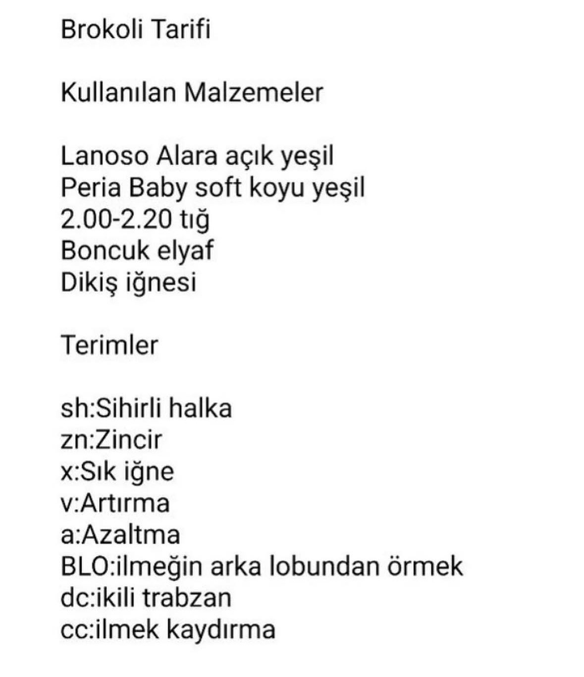 Ücretsiz Brokoli Amigurumi Tığ İşi Tarifi