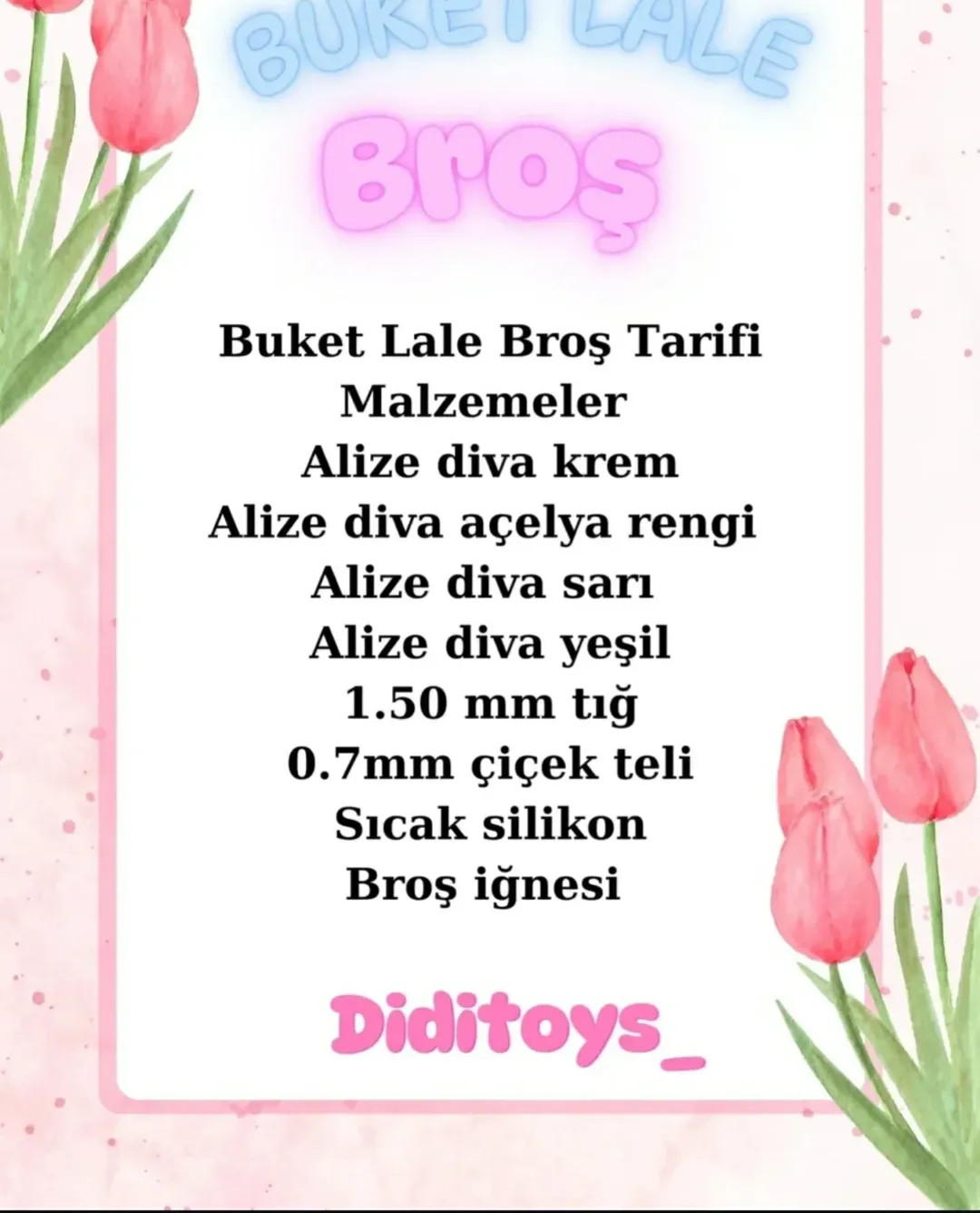 Ücretsiz Buket Lale Broş Tığ İşi Tarifi
