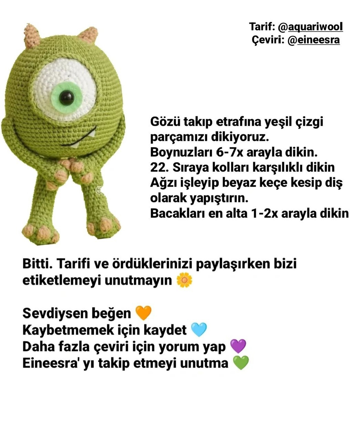 Ücretsiz Canavar Örgü Şeması