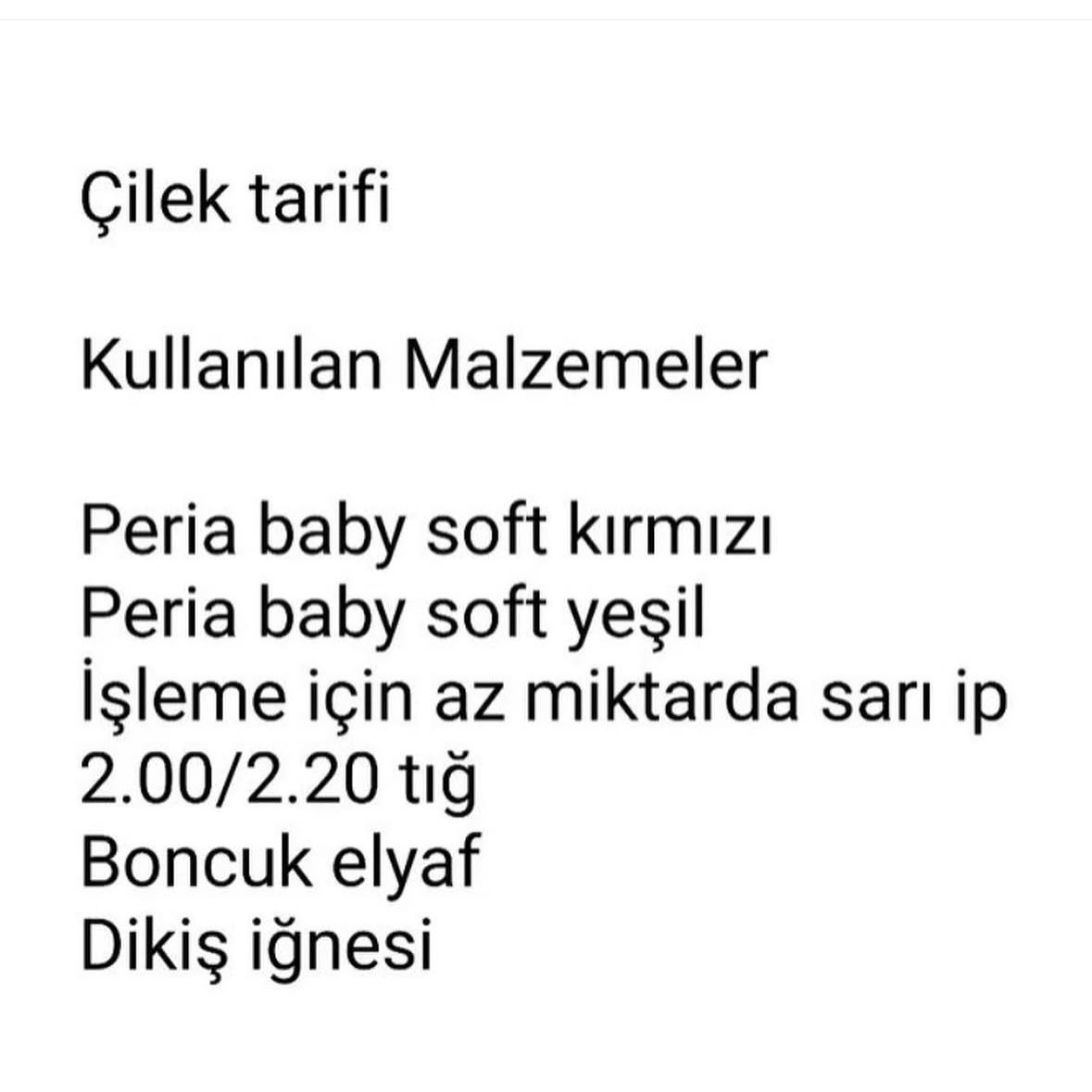 Ücretsiz Çilek Amigurumi Tığ İşi Tarifi