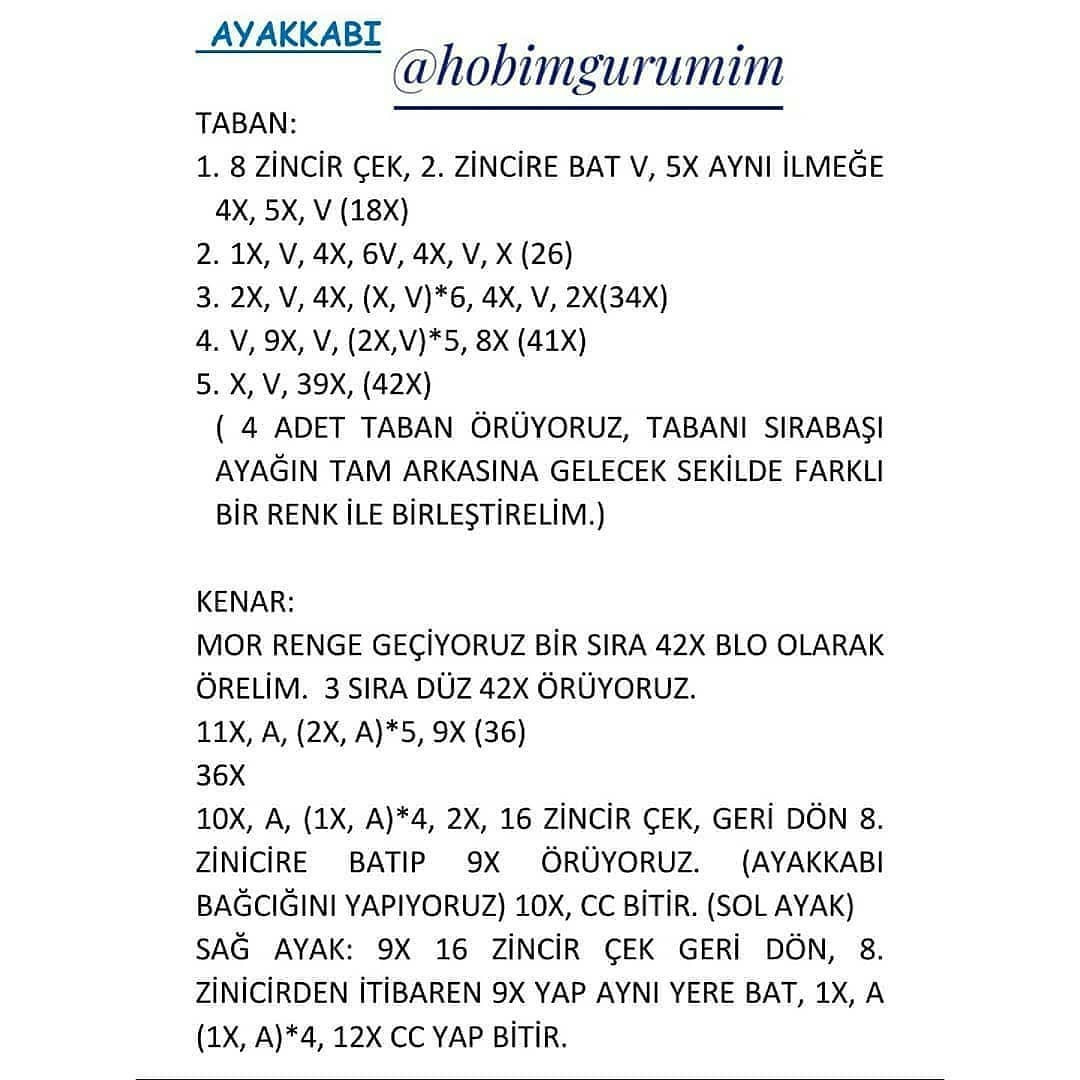 Ücretsiz Deniz Bebeği Amigurumi Şeması