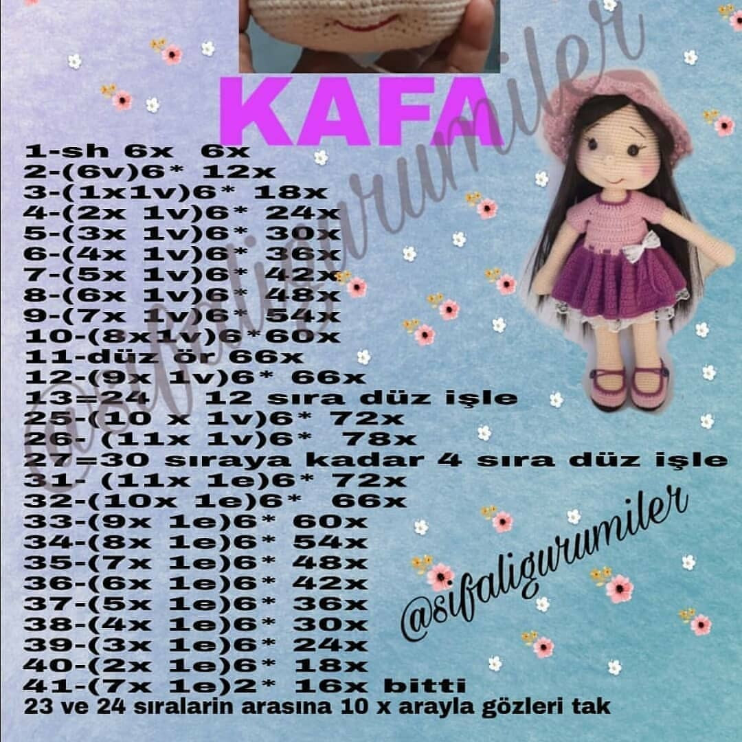 Ücretsiz Deniz Bebeği Amigurumi Şeması