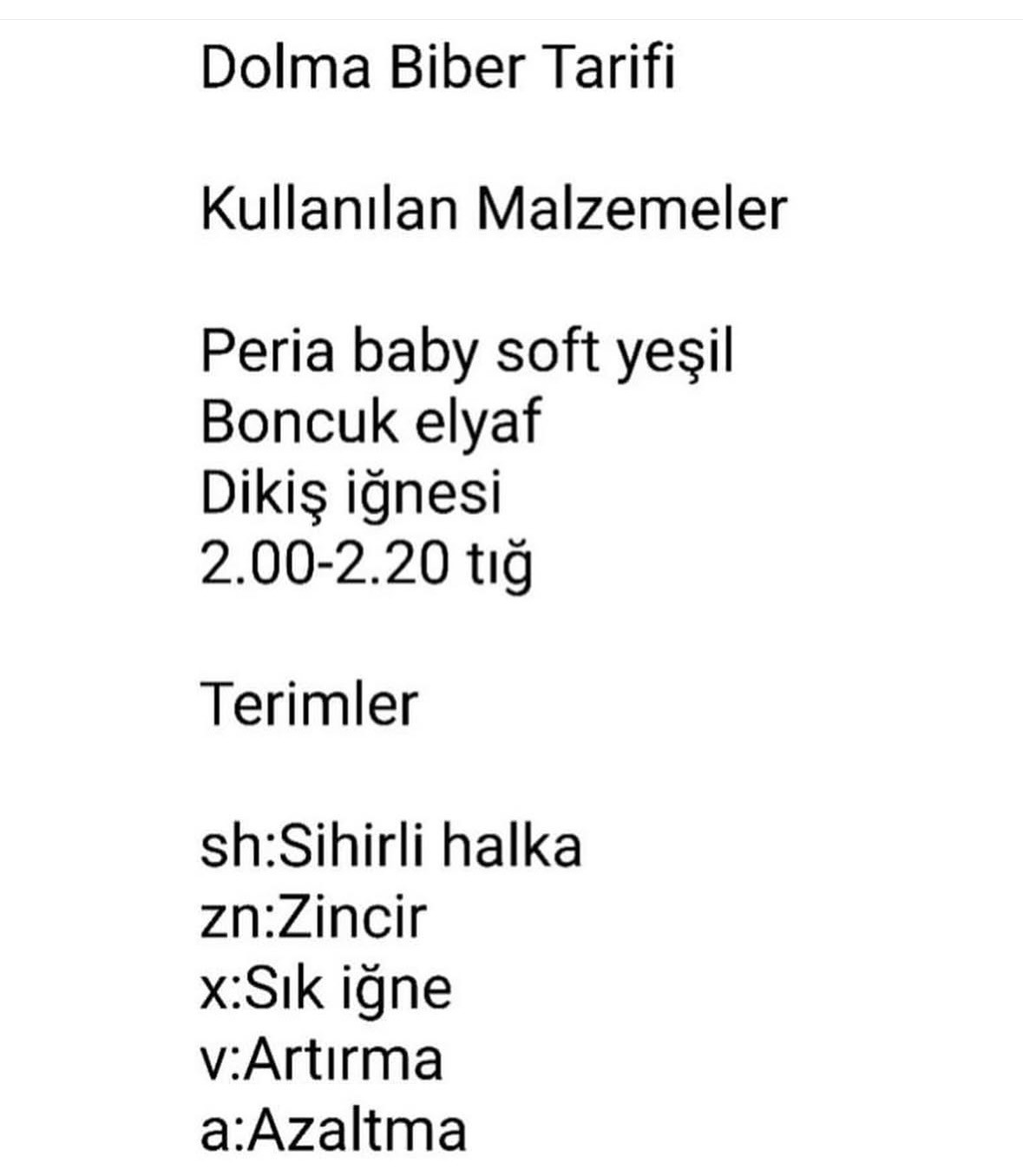 Ücretsiz Dolma Biber Tığ İşi Tarifi