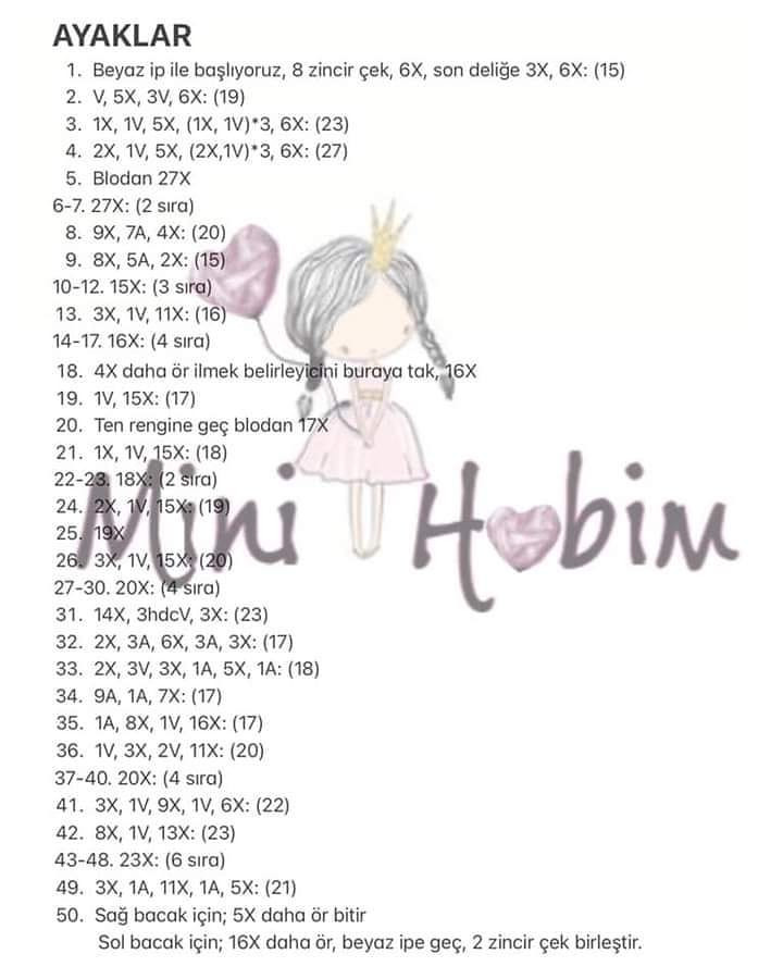 Ücretsiz Duru Bebek Amigurumi Şeması