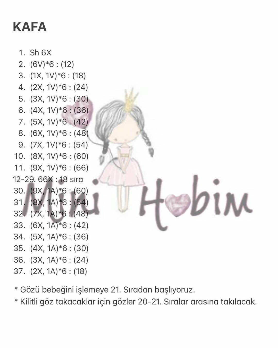Ücretsiz Duru Bebek Amigurumi Şeması
