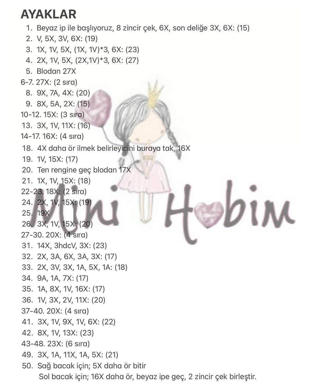 Ücretsiz Duru Bebek Amigurumi Şeması