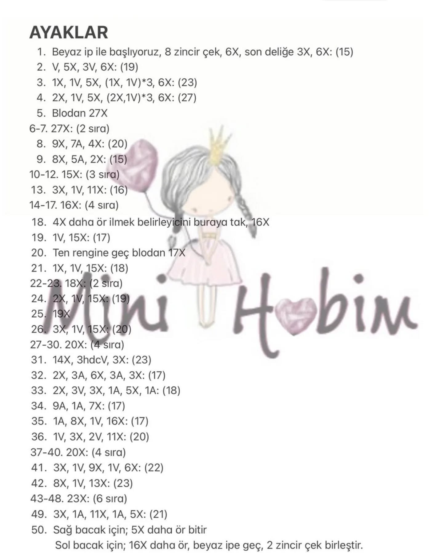 Ücretsiz Duru Bebek Amigurumi Şeması