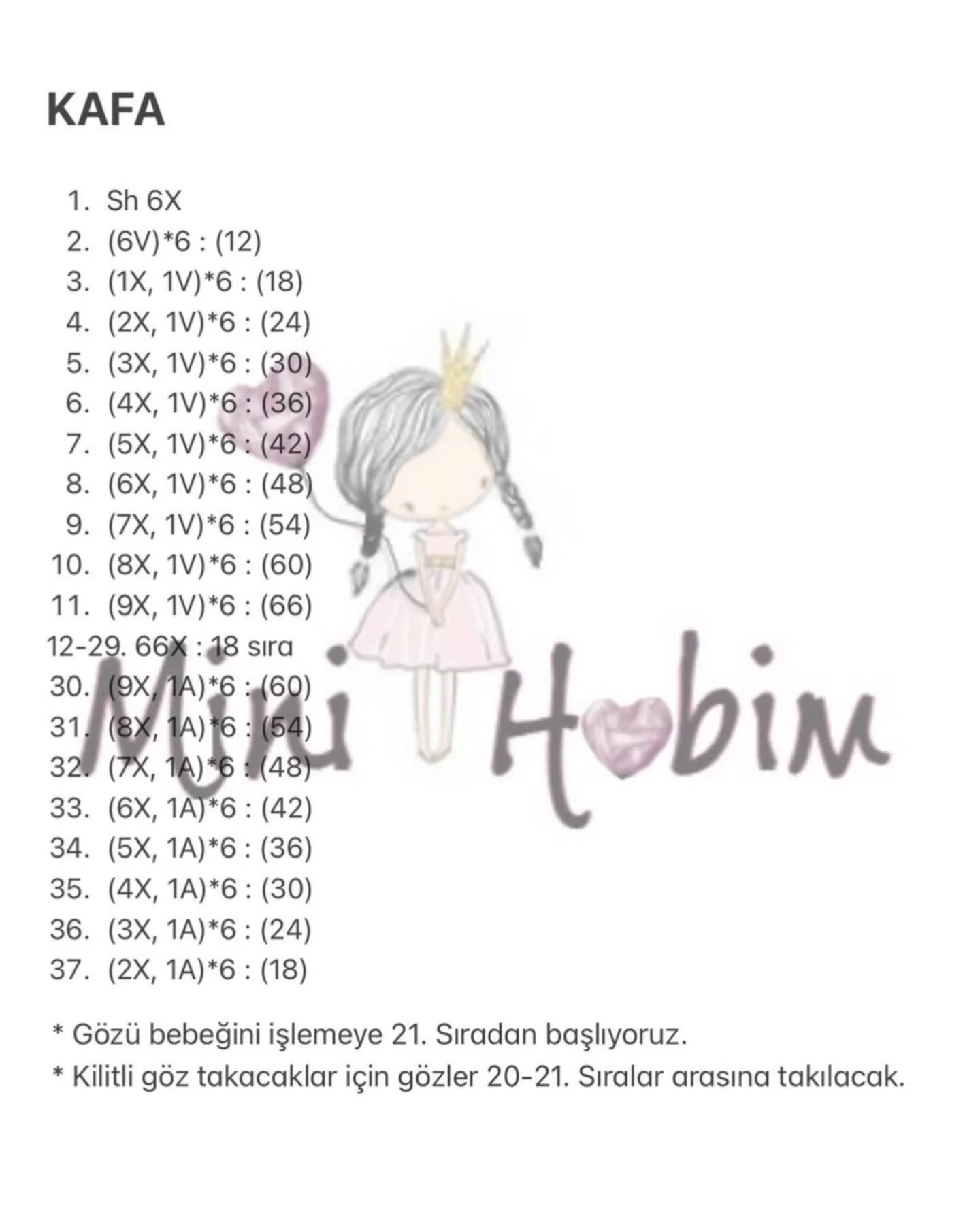 Ücretsiz Duru Bebek Amigurumi Şeması