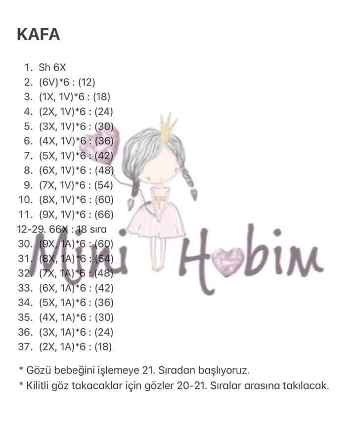 Ücretsiz Duru Bebek Amigurumi Şeması