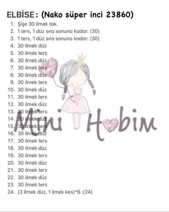 Ücretsiz Duru Bebek Amigurumi Şeması