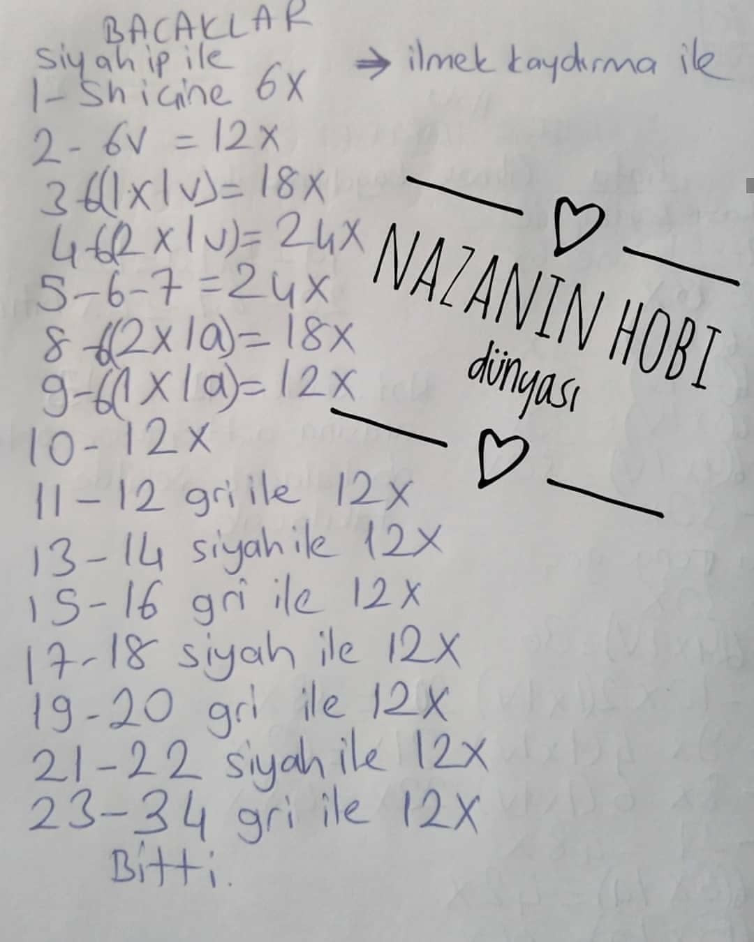 Ücretsiz Eşek Hoki Örgü Şeması