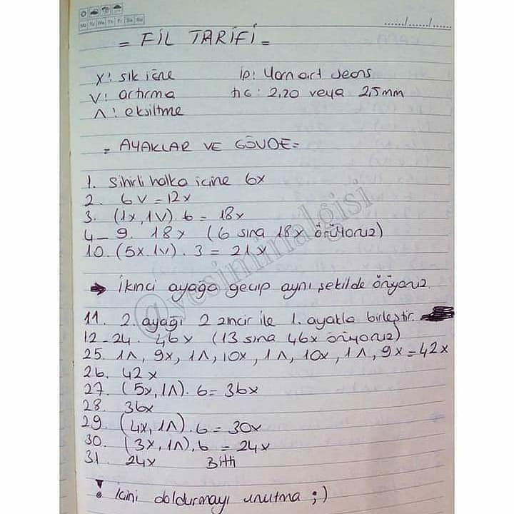 Ücretsiz Fileli Fil ve Balonlar Örgü Şeması