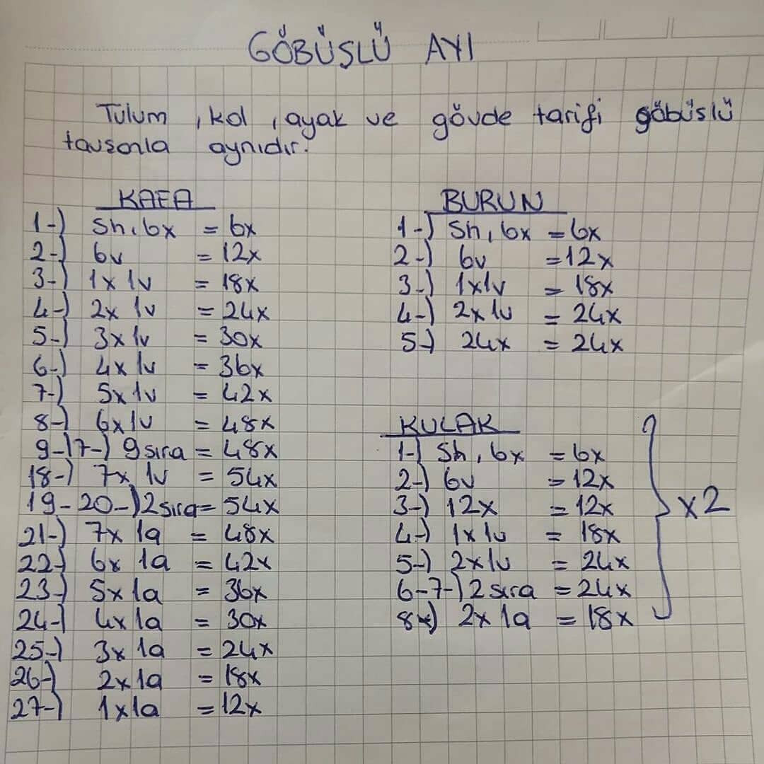 ÜCRETSİZ GÖBÜŞLÜ AYI AMİGURUMİ TARİFİ