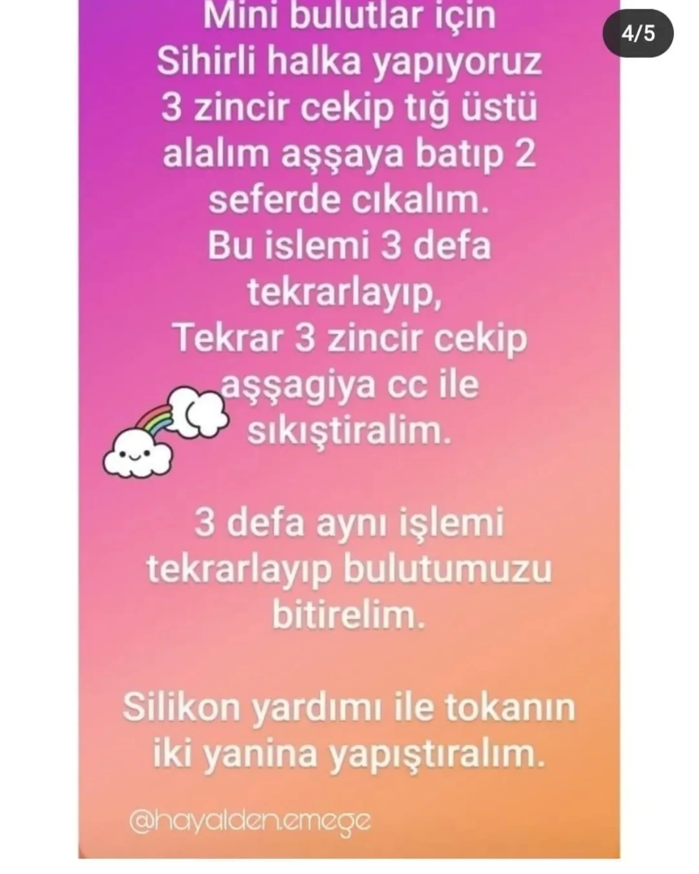 Ücretsiz gökkuşağı ve bulut amigurumi tarifi