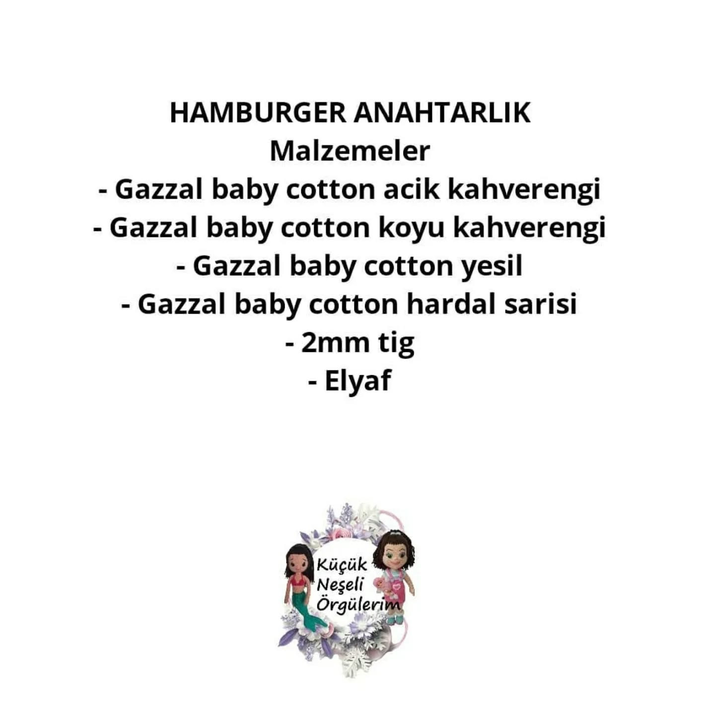 Ücretsiz Hamburger Anahtarlık Tığ Örgü Tarifi