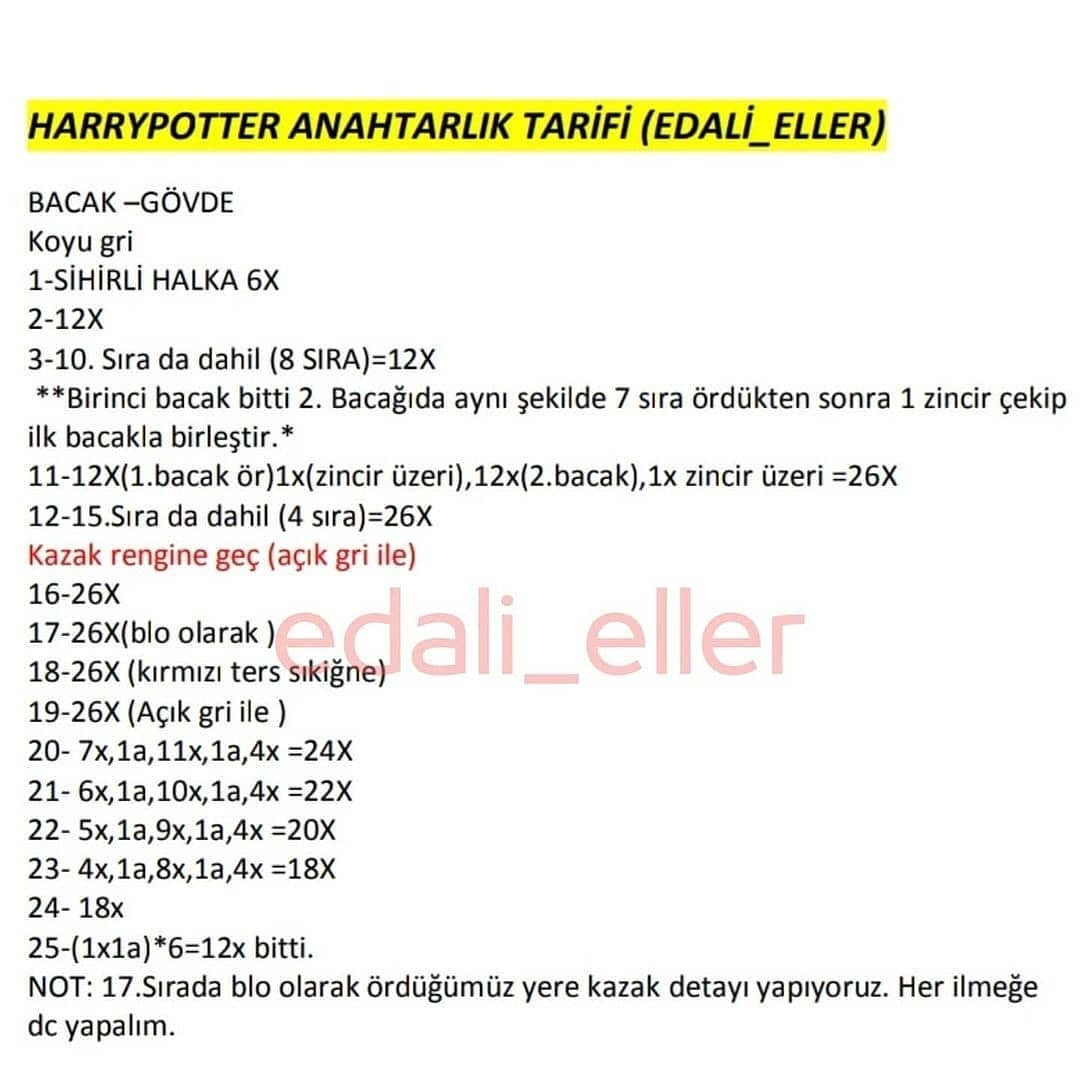 Ücretsiz Harry Potter anahtarlık amigurumi modeli