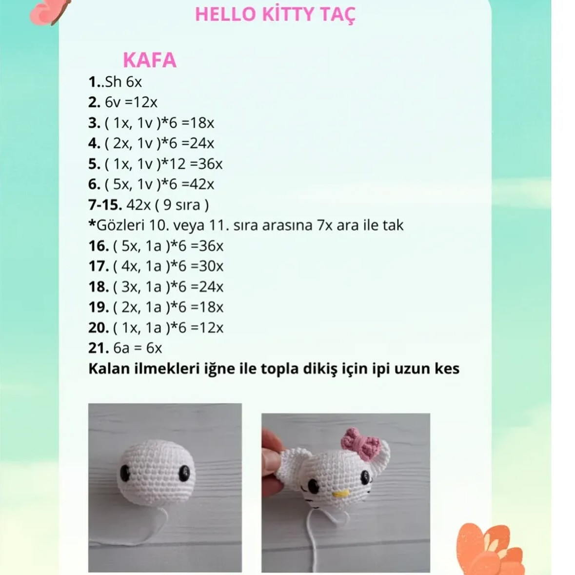 Ücretsiz Hello Kitty Mini Cüzdan ve Taç Yapımı