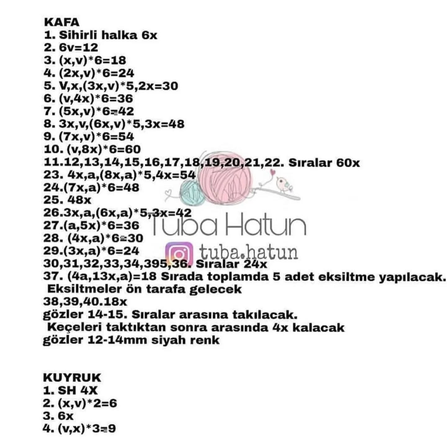 Ücretsiz Kaplumbağa Amigurumi Şeması