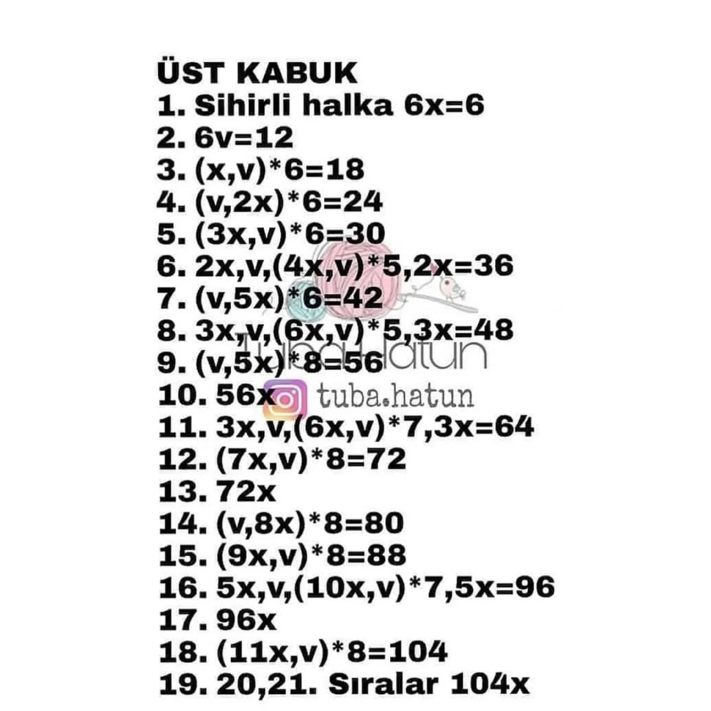 Ücretsiz Kaplumbağa Amigurumi Şeması