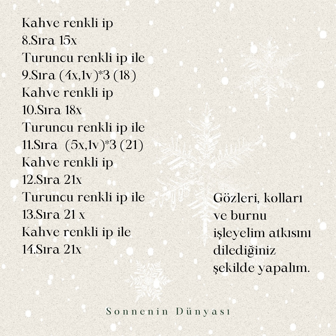 Ücretsiz Kar Adamı Tığ İşi Şeması
