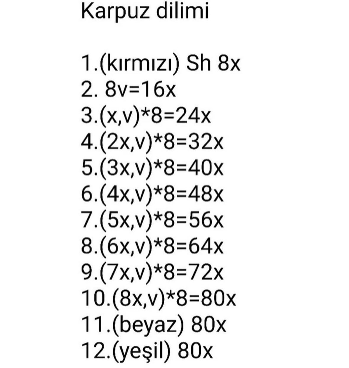 Ücretsiz Karpuz Dilimi Tığ İşi Örgü Şeması