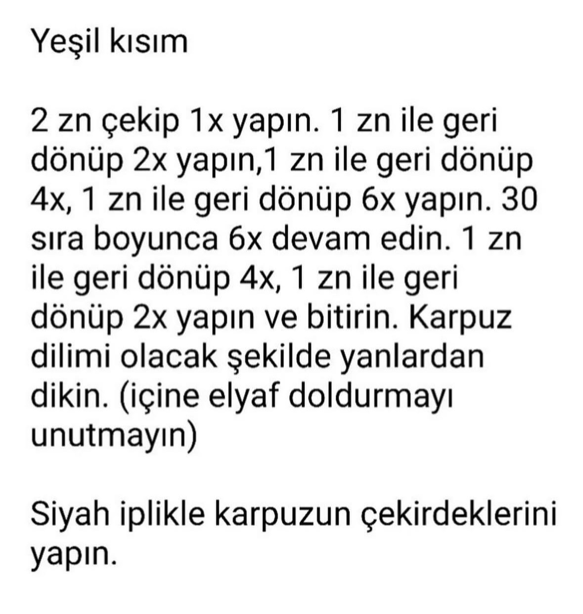Ücretsiz Karpuz Dilimi Tığ İşi Örgü Şeması