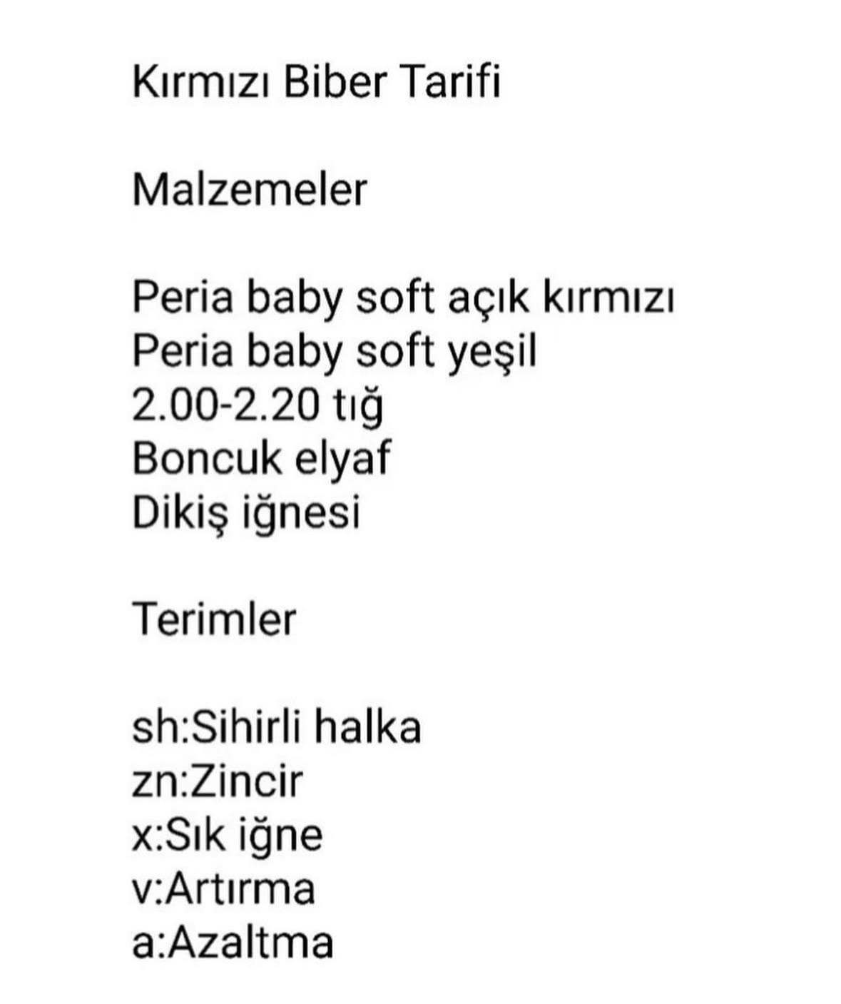 Ücretsiz Kırmızı Biber Amigurumi Örgü Şeması