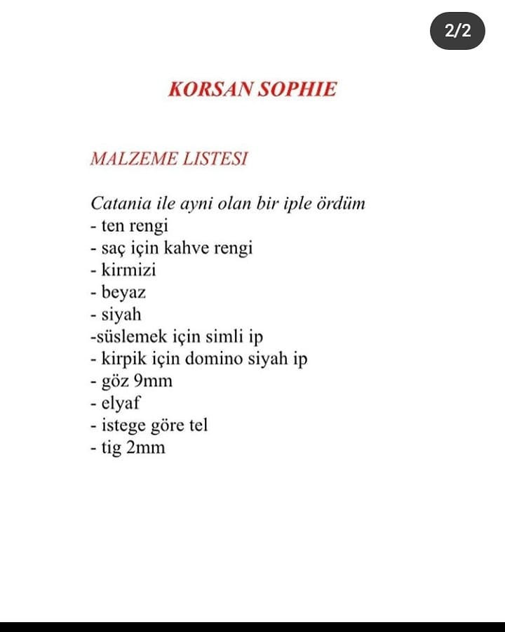 Ücretsiz Kız Korsan Amigurumi Tığ İşi Tarifi
